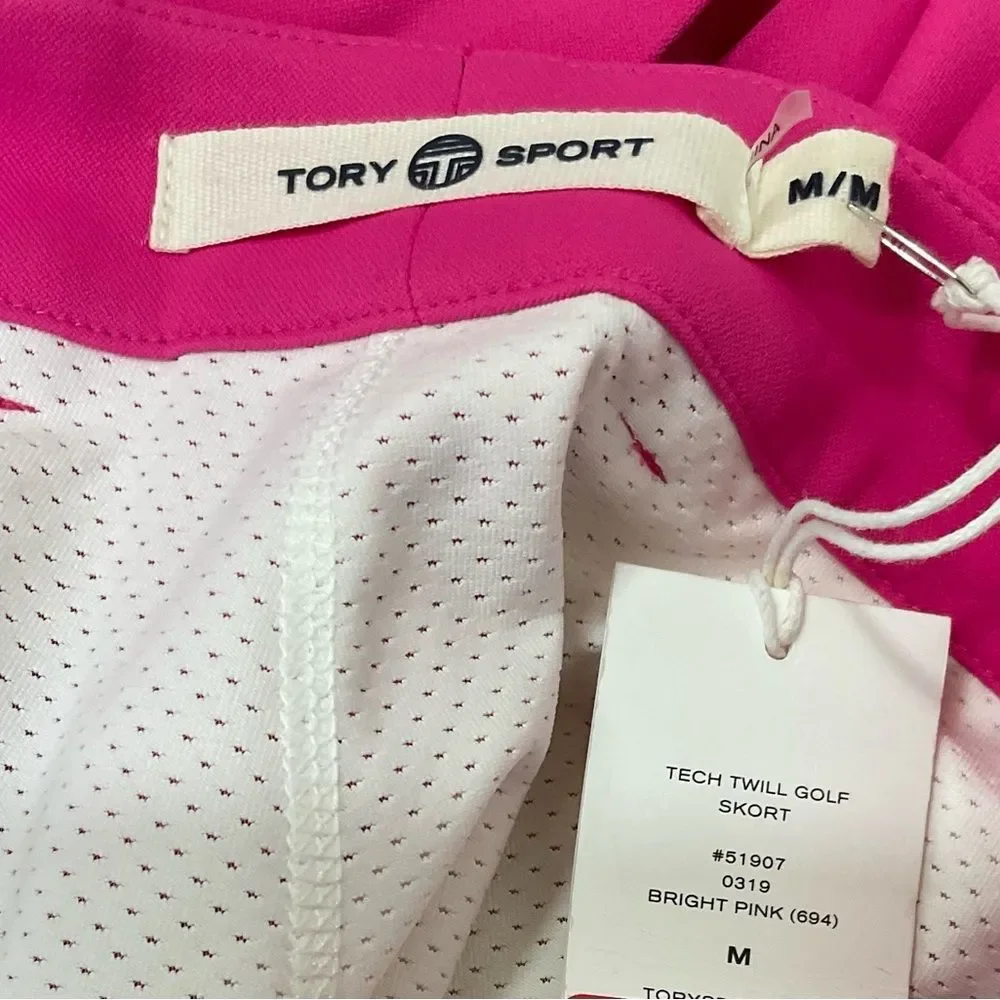NEW Tory Sport Bright Pink Pockets Tech Twil Golf Skort Size M